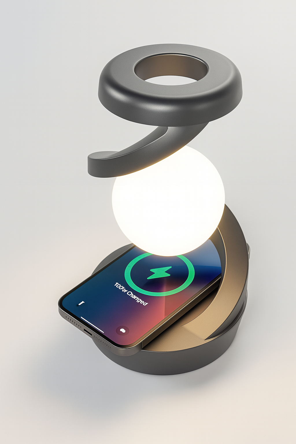 Lagoz | Luxury Levitating Spiral Lamp with Wireless Charging