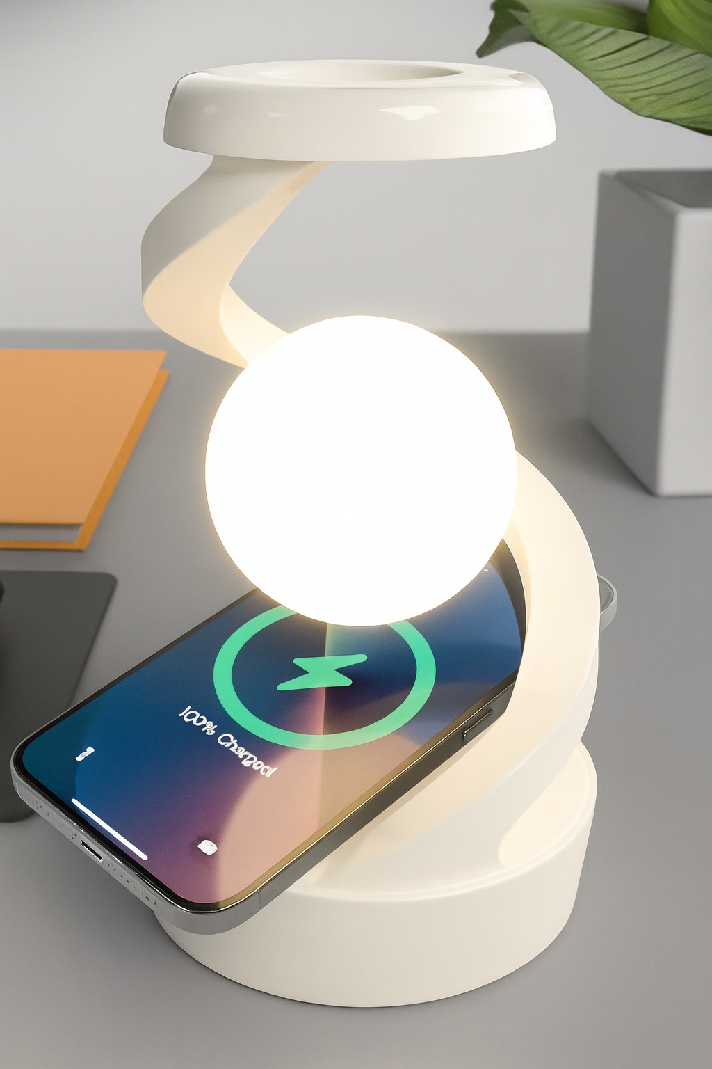 Lagoz | Luxury Levitating Spiral Lamp with Wireless Charging