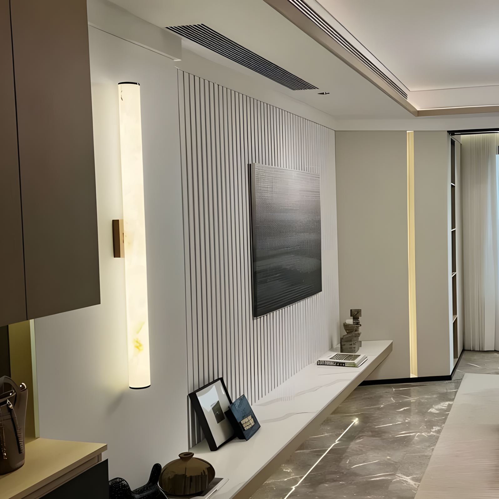 Lagoz Cylinder LED Wall Lamp - Marble Natural Stone