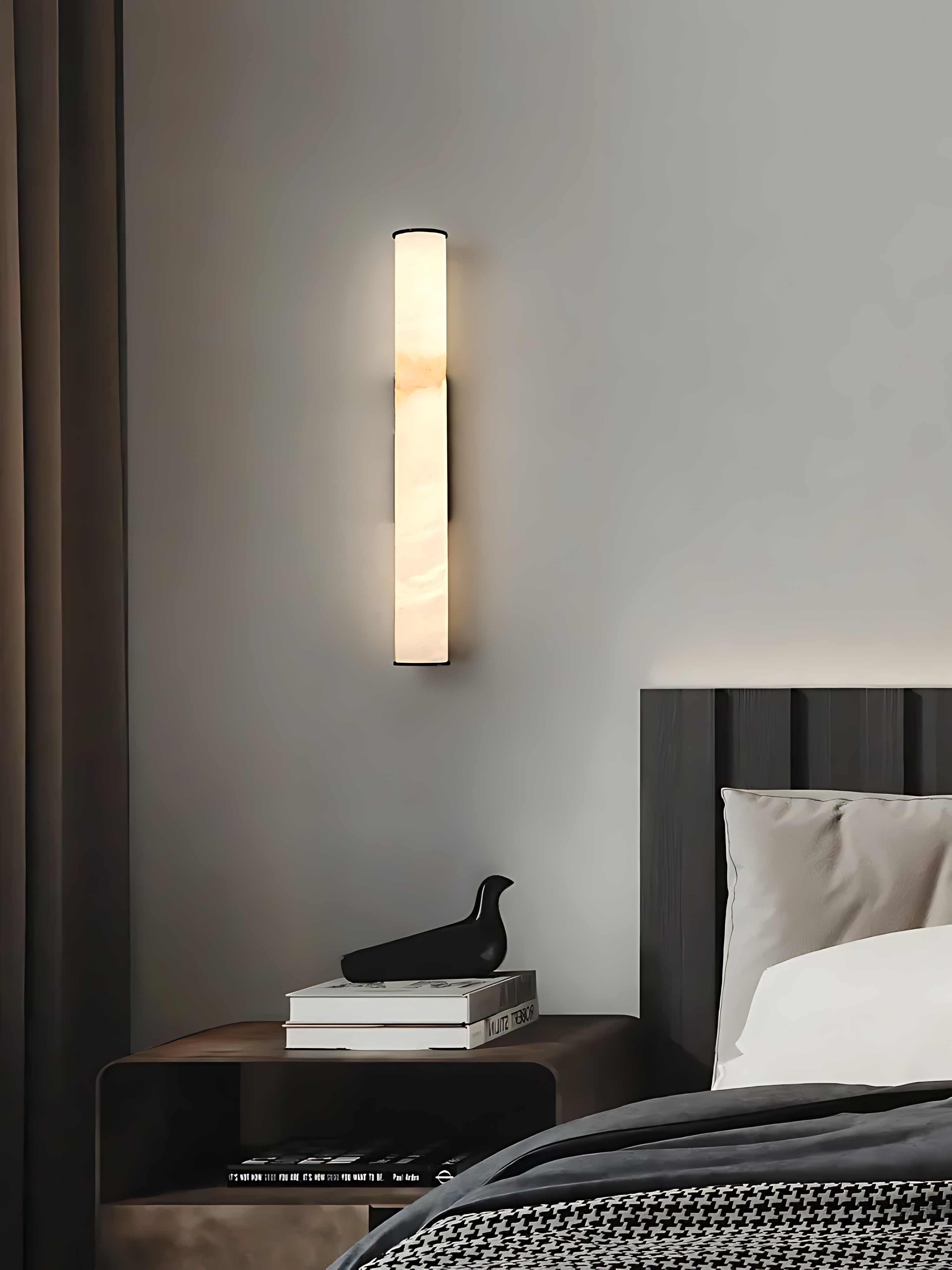 Lagoz Cylinder LED Wall Lamp - Marble Natural Stone