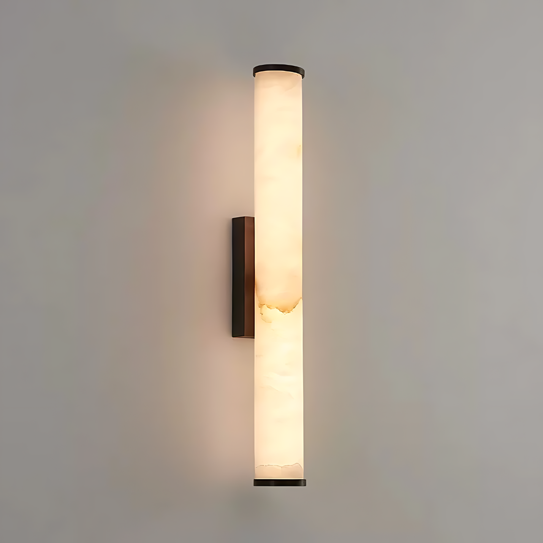 Lagoz Cylinder LED Wall Lamp - Marble Natural Stone