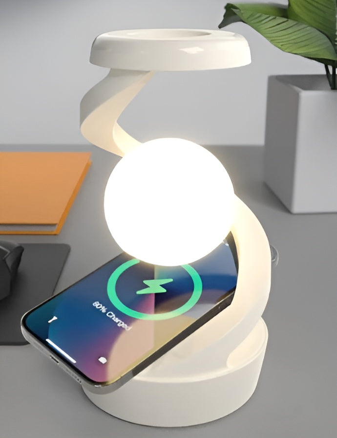 Lagoz | Luxury Levitating Spiral Lamp with Wireless Charging